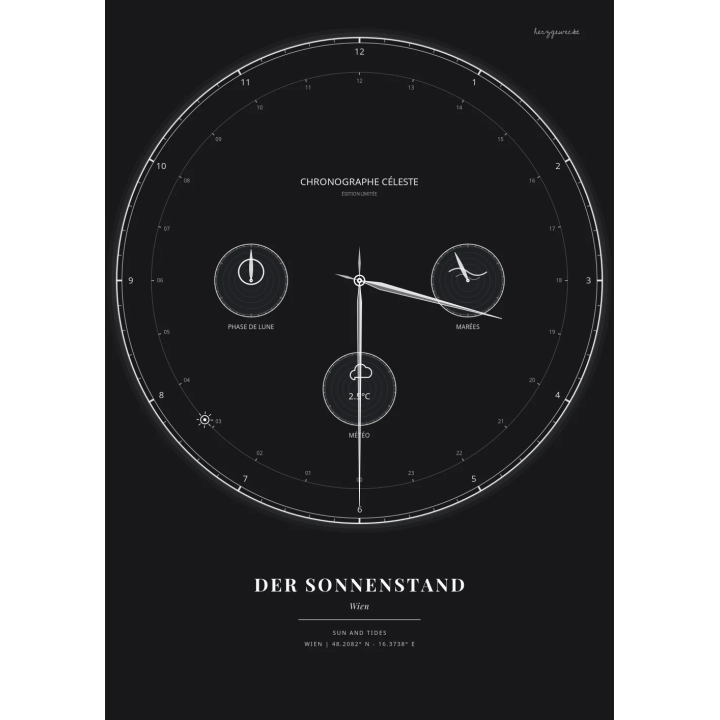 Der Astro-Chronograph: Eure Zeit steht still - ONYX SCHWARZ | Form: STAR | Rand: none