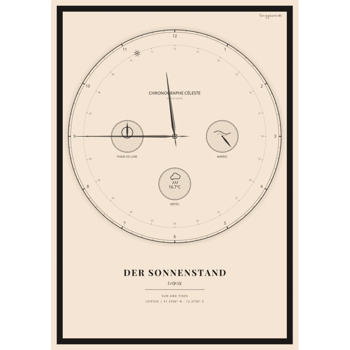 Der Astro-Chronograph: Eure Zeit steht still - WARMER SAND | Form: OVAL | Rand: thick