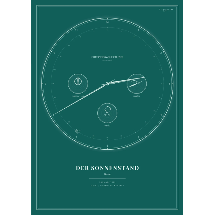 Der Astro-Chronograph: Eure Zeit steht still - SMARAGDGRÜN | Form: STAR | Rand: double