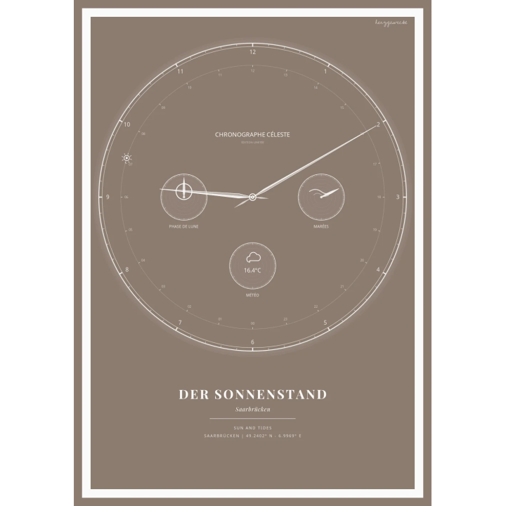 Der Astro-Chronograph: Eure Zeit steht still - TAUPE | Form: OVAL | Rand: thick