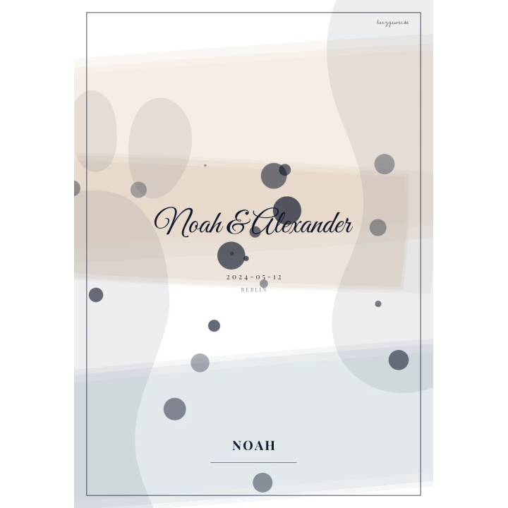 Die Poesie eures Namens: Euer persönlicher Meilenstein - ARKTISCHES WEISS | Anlass: LOVE | Wasserzeichen: JA | Rand: single