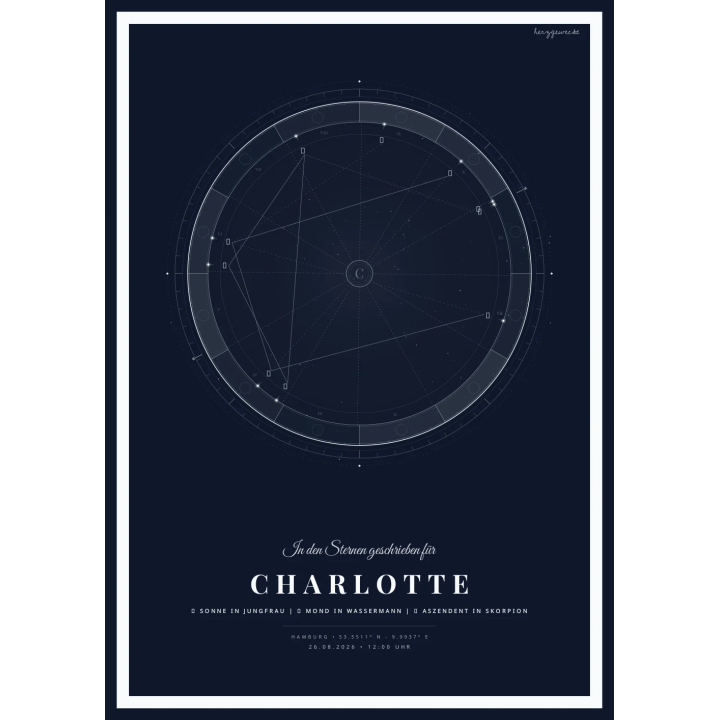 Das kosmische Profil: Dein astrologischer Ursprung - NACHTBLAU | Form: CIRCLE | Rand: thick