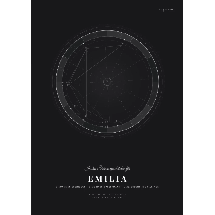 Das kosmische Profil: Dein astrologischer Ursprung - ONYX SCHWARZ | Form: STAR | Rand: none