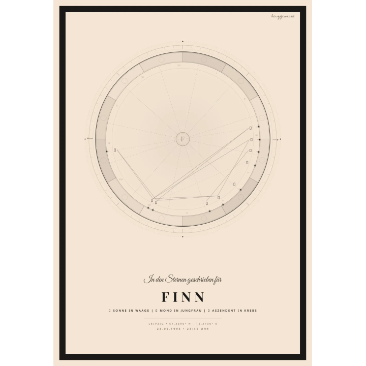 Das kosmische Profil: Dein astrologischer Ursprung - WARMER SAND | Form: OVAL | Rand: thick
