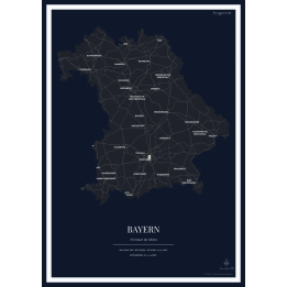 Dein Ursprungsland: Die Umrisse deiner Heimat - NACHTBLAU | Form: CIRCLE | Rand: thick