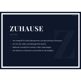 Die Definition: Die wahre Bedeutung eures Wortes - NACHTBLAU | Wort: ZUHAUSE | Rand: thick