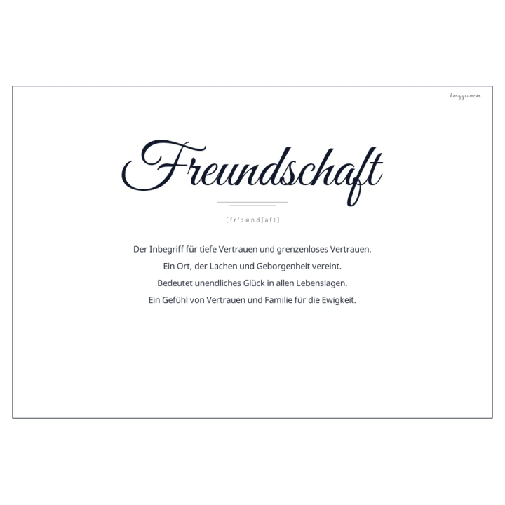 Die Definition: Die wahre Bedeutung eures Wortes - ARKTISCHES WEISS | Wort: FREUNDSCHAFT | Rand: single