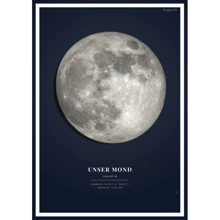 Euer Mondlicht: Die Mondphase eures Moments - NACHTBLAU | Form: CIRCLE | Rand: thick