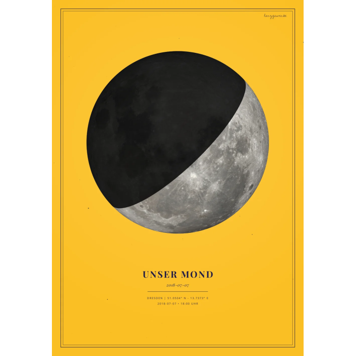 Euer Mondlicht: Die Mondphase eures Moments - SENFGELB | Form: OVAL | Rand: double