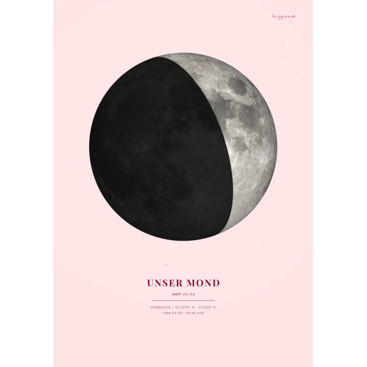 Euer Mondlicht: Die Mondphase eures Moments - ZARTES PFIRSICH | Form: CIRCLE | Rand: thin