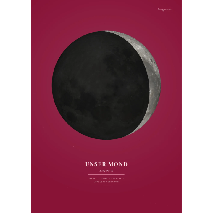 Euer Mondlicht: Die Mondphase eures Moments - BURGUNDERROT | Form: HEART | Rand: none