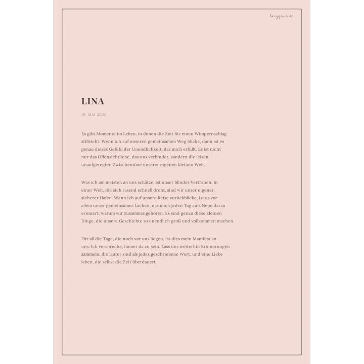Euer Manifest: Das schriftliche Zeugnis eurer Liebe - ALTROSA | TYPEWRITER | Rand: single